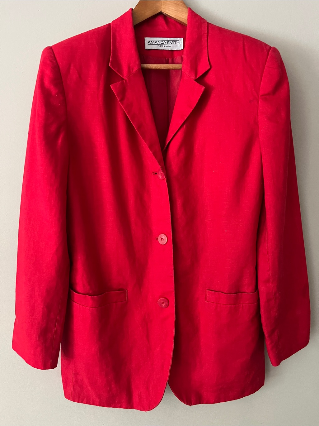 Amanda Smith Red Women's Blazer With Notch Lapel